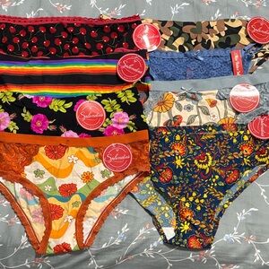 Colorful Women's Floral and Patterned Panties Set